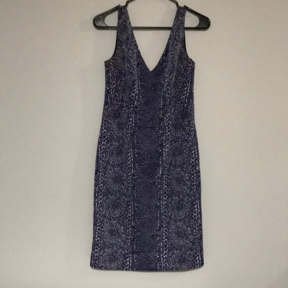 Tory Burch Purple Floral V Neck Sleeveless Sheath Knee Length Work Party size 4 - Picture 4 of 10